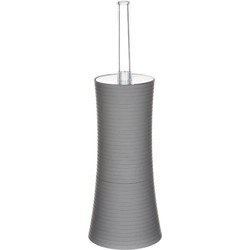 5five Toiletborstel met houder - rond - grijs kunststof - 38 cm - Toiletborstels