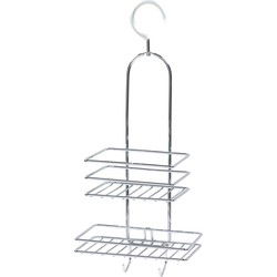 Doucherekje - zilverkleurig - ophangbaar - 25 x 10 x 40 cm - Douche- en badrekjes
