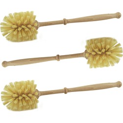 3x stuks houten wc/toiletborstel van 36 cm - Toiletborstels