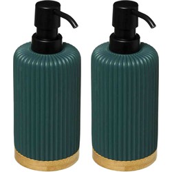 2x Stuks Zeeppompjes/zeepdispensers van kunststeen - groen - 270 ml - Zeeppompjes