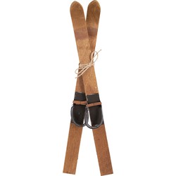 Clayre & Eef Decoratie Ski's 5x3x60 cm Bruin Hout