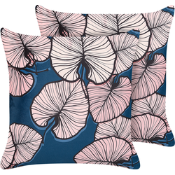 Beliani CHRYSANTHEMUM - Sierkussen-Blauw-Polyester