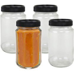 Weckpot/inmaakpot - 6x - glas - 320 ml - schroefdop - transparant - Weckpotten