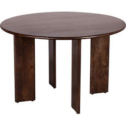 Lewis & Loft Eettafel Lila -Rond ⌀120 - FSC® mangohout - Walnoot bruin