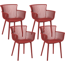 PESARO  - Tuinstoel set van 4 - Rood - Polypropyleen