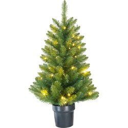 Black Box Trees Riverton Kunstkerstboom in Pot met LED Verlichting - H90 x Ø58 cm - Groen