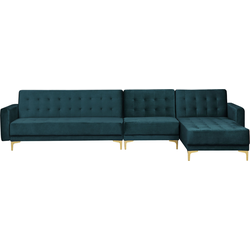 Beliani ABERDEEN - Modulaire Sofa-Groen-Fluweel