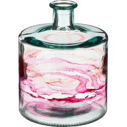 Mica Decorations Vaas Guan - 20.5x20.5x26 cm - Glas - Roze