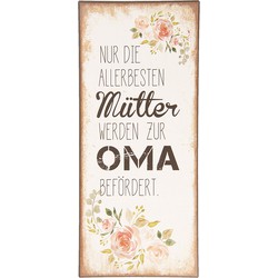 Clayre & Eef Tekstbord  13x30 cm Beige Metaal Rechthoek Wandbord