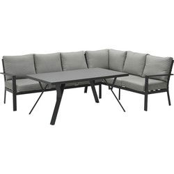 Sergio lounge-diningset - 3-delig - rechts - carbon black-licht grijs