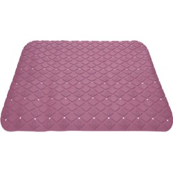 Excellent Houseware Badmat - antislip - oud roze - 55 cm - vierkant - Badmatjes