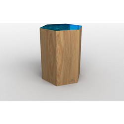 Hexa Cube - Kruk - transparant petrol blauw
