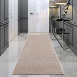 Tapijtenloods Laagpolig Vloerkleed Fancy Beige- 80x300 CM