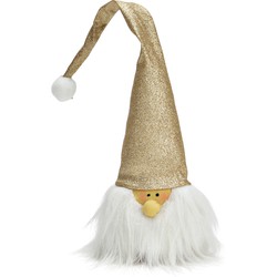 G. Wurm Pluche kerstmanA‚A gnome/kabouter knuffelA‚A pop - 29 cm - champagne - Kerstman pop