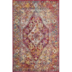 Safavieh Boho Indoor Woven Area Rug, Crystal Collection, CRS507, in Light Blue & Fuchsia, 91 X 152 cm