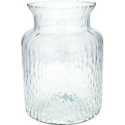 Bloemenvaas Base - helder transparant glas - D19 x H25 cm - decoratieve vaas - bloemen/takken - Vazen