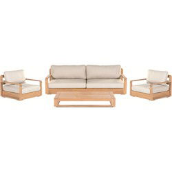 Gescova Como outdoor loungeset,  2 x 1-seat + 2,5 seat + coffeetable 130×80 cm