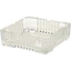 Home & Styling Asbak - vierkant - deco glas transparant - 10x4 cm - Asbakken