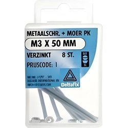 M.schroef moer pk m3x50mm 8st