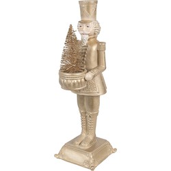 Clayre & Eef Kerstdecoratie met LED-verlichting Notenkraker 32 cm Goudkleurig Polyresin Kerstfiguren