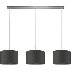 Moderne hanglamp Bling - antraciet - verlichtingspendel Beam inclusief 3 lampenkappen lampenkap 30/30/20cm - pendel lengte 100 cm - geschikt voor E27 LED lamp - Pendellamp geschikt voor woonkamer, slaapkamer, keuken