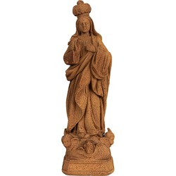 Clayre & Eef Decoratie Beeld Maria 19 cm Bruin Polyresin Religious sculpture