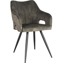LABEL51 Eetkamerstoel Noud - Hunter - Velours - Black Frame