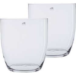 2x stuks glazen vazen transparant 24 x 25 cm - Vazen