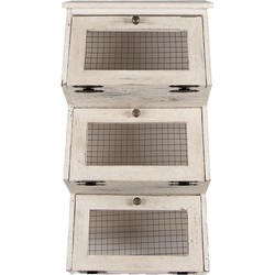 Clayre & Eef Wandkast 33x25x61 cm Wit Hout Metaal