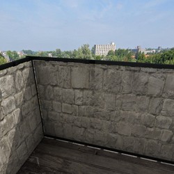 Balkonafscheiding grijze steen (100x100cm Enkelzijdig)