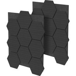 Set van 2 akoestische panelen voor 1m² Zwarte wandpanelen Hexagon geluidsisolatie ML-Design