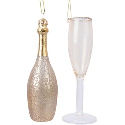 Champagnefiguur glas kadoset 2st - Decoris