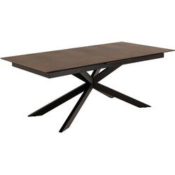 Eettafel Uitschuifbaar - Bruin Keramiek - 240x100x76cm - Jorvik