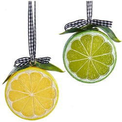 Ornament lemon plastic h15 cm