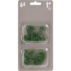 Decoris Kerstbalhaakjes - 40x - groen - 3.5 cm - kerstballen haakjes - Kerstbalhaakjes