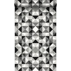 Origin Wallcoverings behang kubisme zwart en wit - 53 cm x 10,05 m - 346913