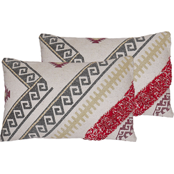BETULA  - Sierkussen set van 2 - Beige - 30 x 50 cm - Katoen