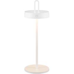 Draadloze Oplaadbare LED Tafellamp - Binnen & Buiten - Dimbaar - ø12.8 x 36.6 cm - Warmwit licht - 3000mAh - White