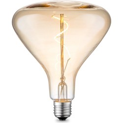 Edison Vintage LED filament lichtbron Flex - Amber - Spiraal - Retro LED lamp - 14/14/16cm - geschikt voor E27 fitting - Dimbaar - 3W 180lm 2700K - warm wit licht