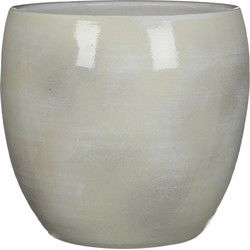 Mica Decorations Bloempot - lichtgrijs - keramiek - 33 x 31 cm - Plantenpotten