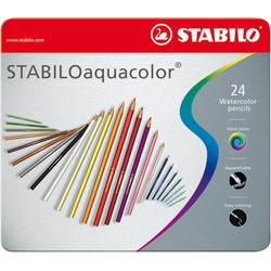 Stabilo STABILO aquacolor - premium aquarel kleurpotlood - metalen etui met 24 kleuren