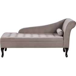 Beliani PESSAC - Chaise longue-Beige-Fluweel