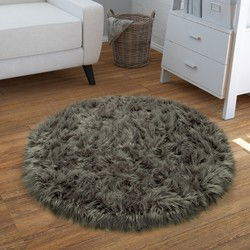 Hoogpolig Vloerkleed Plavera - Effen Uni - Antraciet - 55x160 cm