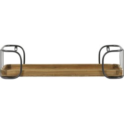 Wandplank Zyra - Zwart/Hout - 70x22,5x15,5cm