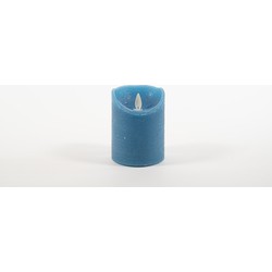 Rustic Wax Candle Moving Flame 7,5X10Cm Denim 3Xaaa