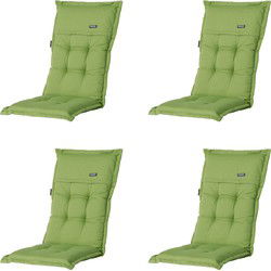 Madison -  Tuinstoelkussen Hoge Rug Rib lime - Ca. 123x50 cm - Set van 4