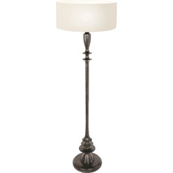 Anne Lighting - vloerlamp - Bois - zwart - hout linnen - Ø 50cm - E27 - 3773ZW