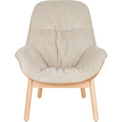 Fauteuil Beige/Naturel Stof - Beukenhout - 92x75x93cm - Duke