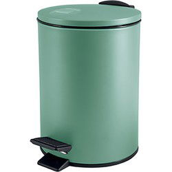 Spirella Pedaalemmer Cannes - salie groen - 3L - metaal - 17x25cm - Pedaalemmers