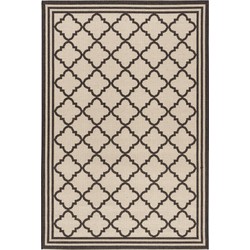 Safavieh Trellis Indoor/Outdoor Woven Area Rug, Beachhouse Collection, BHS121, in Creme & Brown, 122 X 183 cm